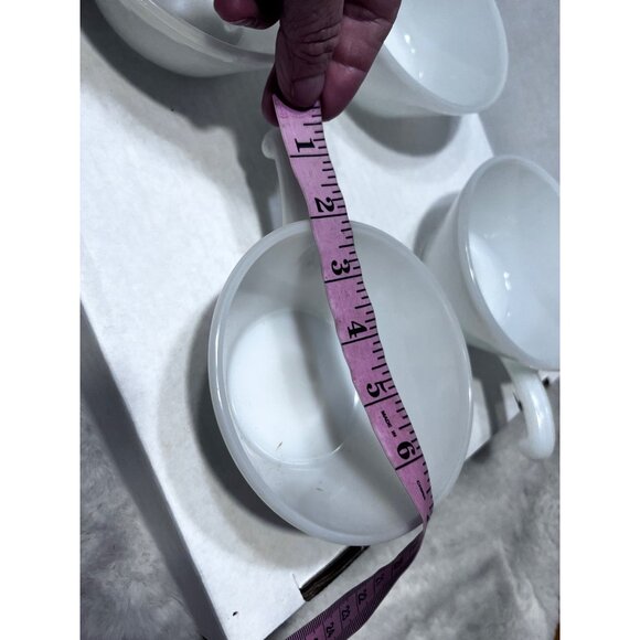 Anchor Hocking Milk Glass Ovenproof Microwaveable Handled Soup Bowls Set Of 4 - Picture 5 of 8